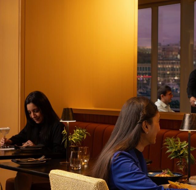 diners in Aura Restaurant