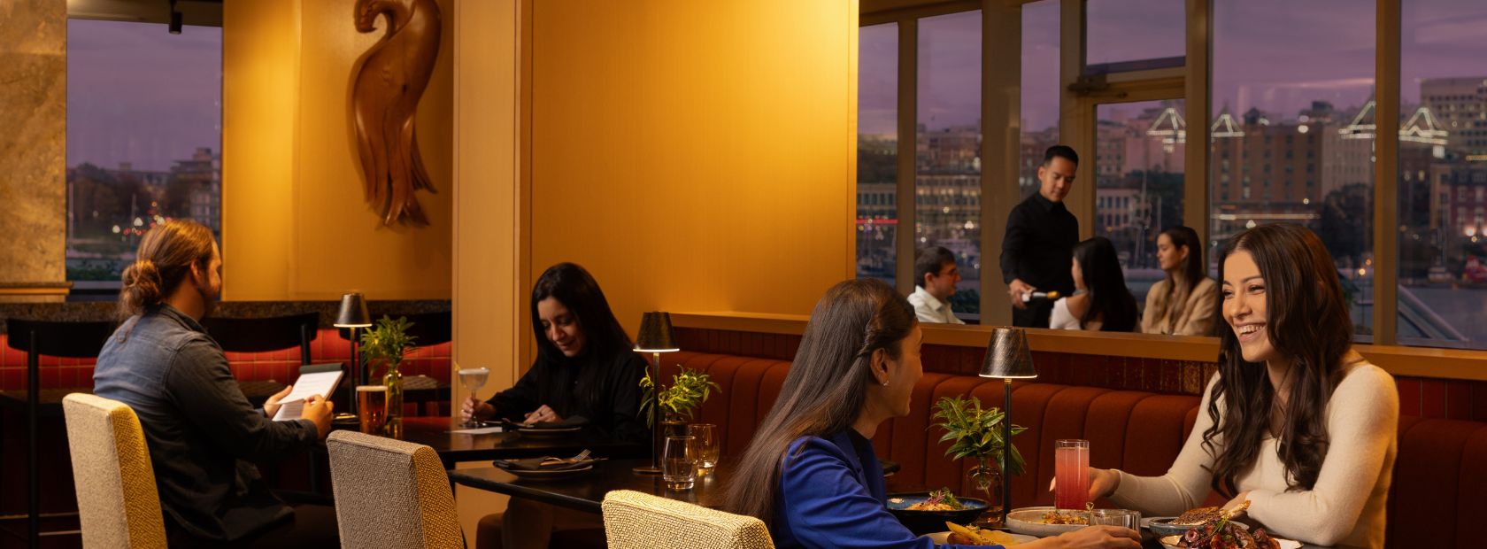 diners in Aura Restaurant